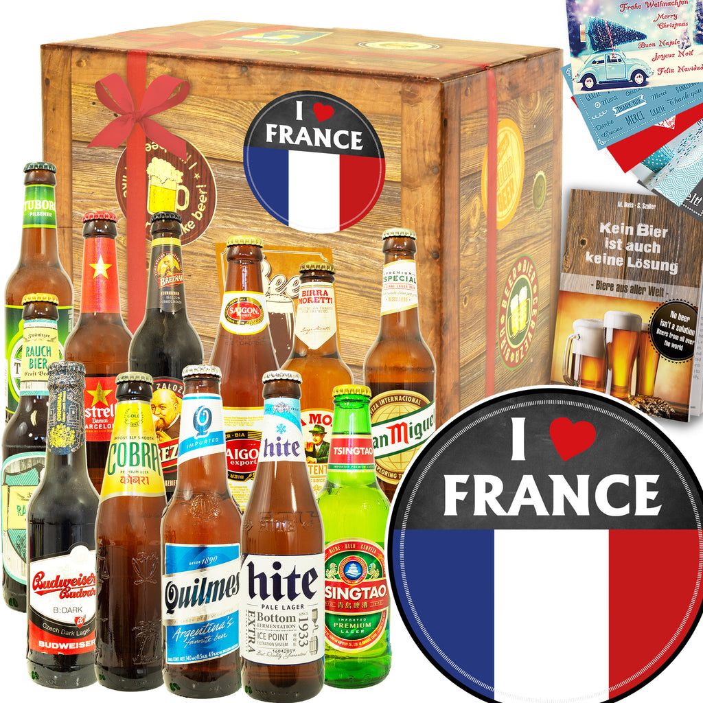 I love France | 12 Länder Biere der Welt | Geschenk Set