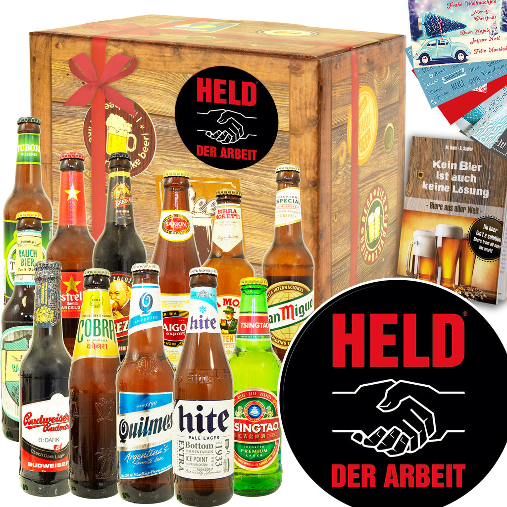 Held der Arbeit | 12 Flaschen Biere der Welt | Geschenkbox