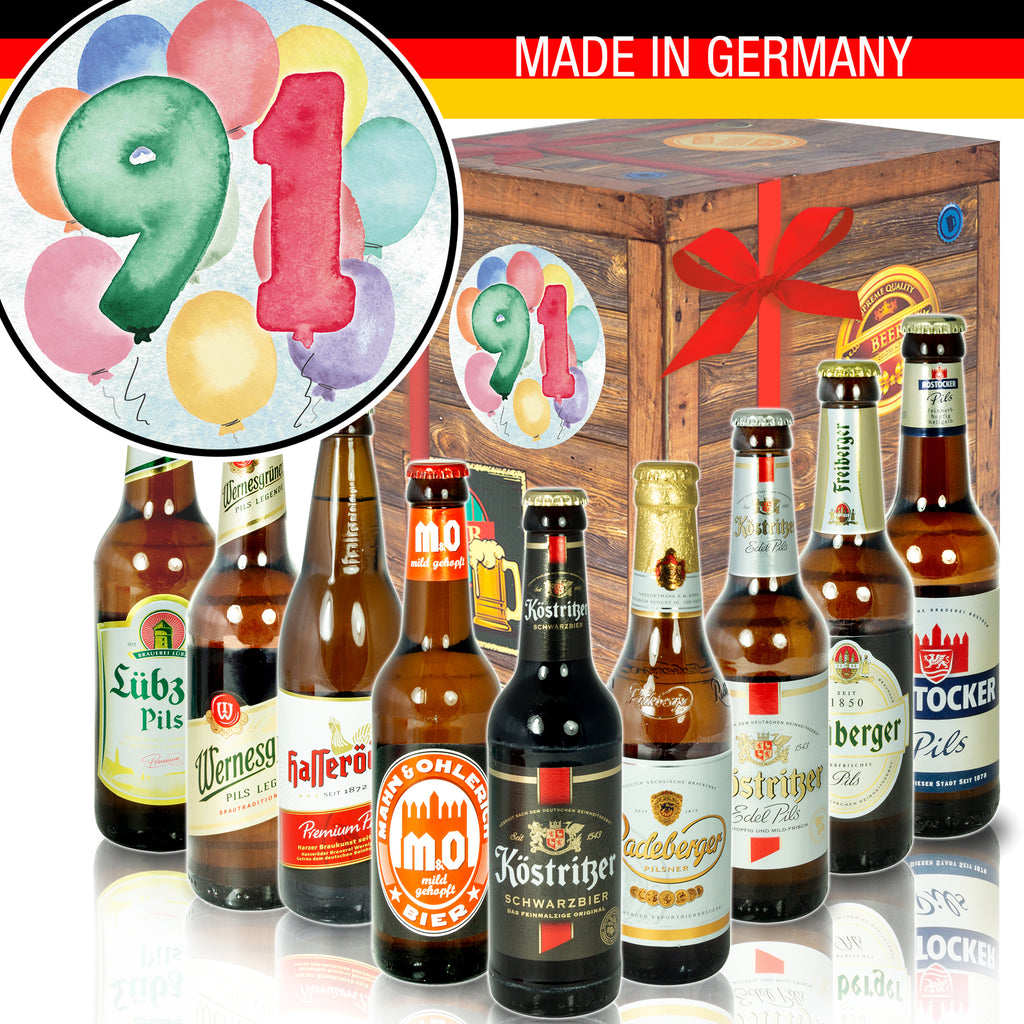 Geburtstag 91 | 9x Bier Ostdeutsche Biere | Paket