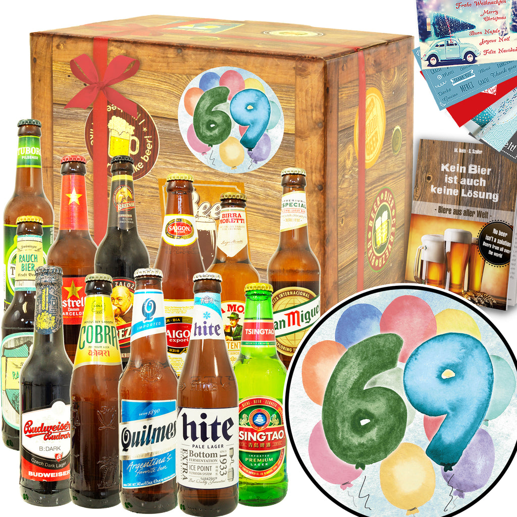 Geburtstag 69 | 12 Länder Biere aus aller Welt | Geschenkpaket