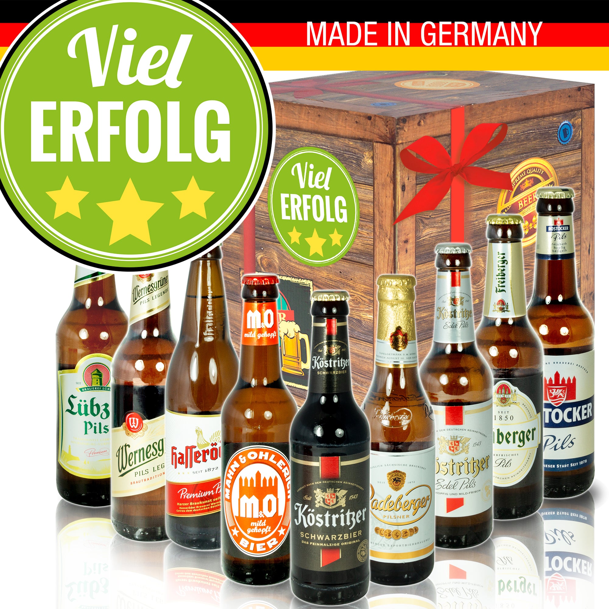 Viel Erfolg | 9x Bier Biere aus Ostdeutschland | Geschenkbox
