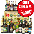 Ohne Schatz ist alles doof | 24 Spezialitäten Bier aus Welt und Deutschland | Geschenk Set