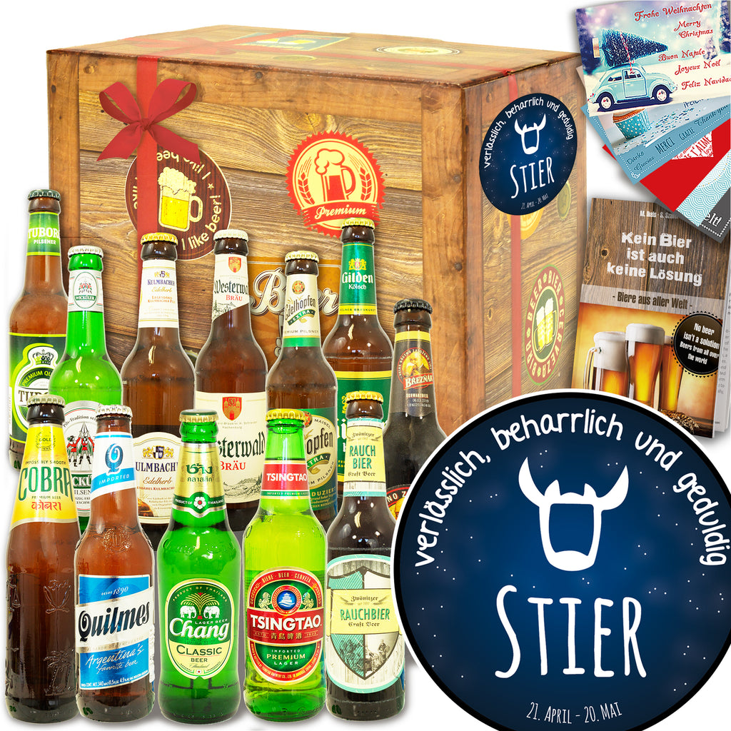 Sternzeichen Stier | 12x Bier Deutschland und Welt | Geschenkset