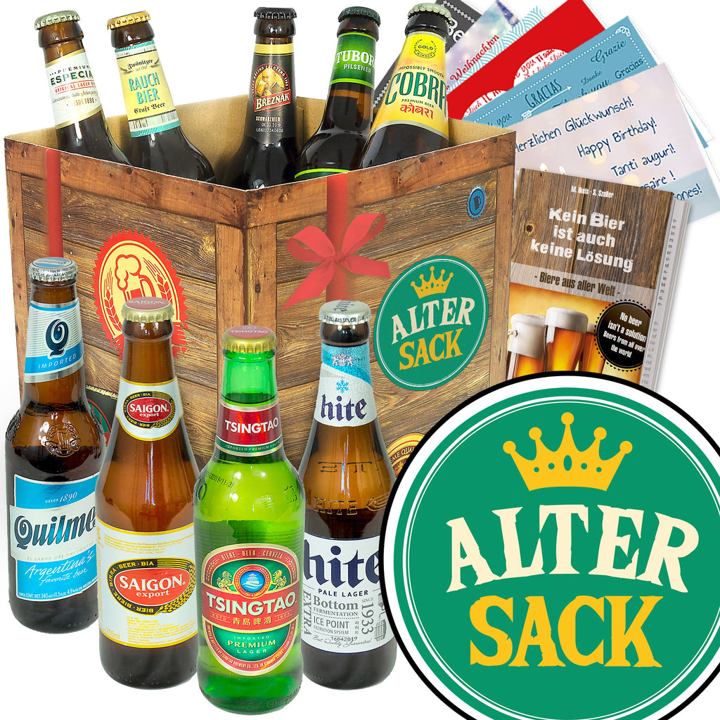 Alter Sack | 9 Flaschen Bier International | Bierverkostung
