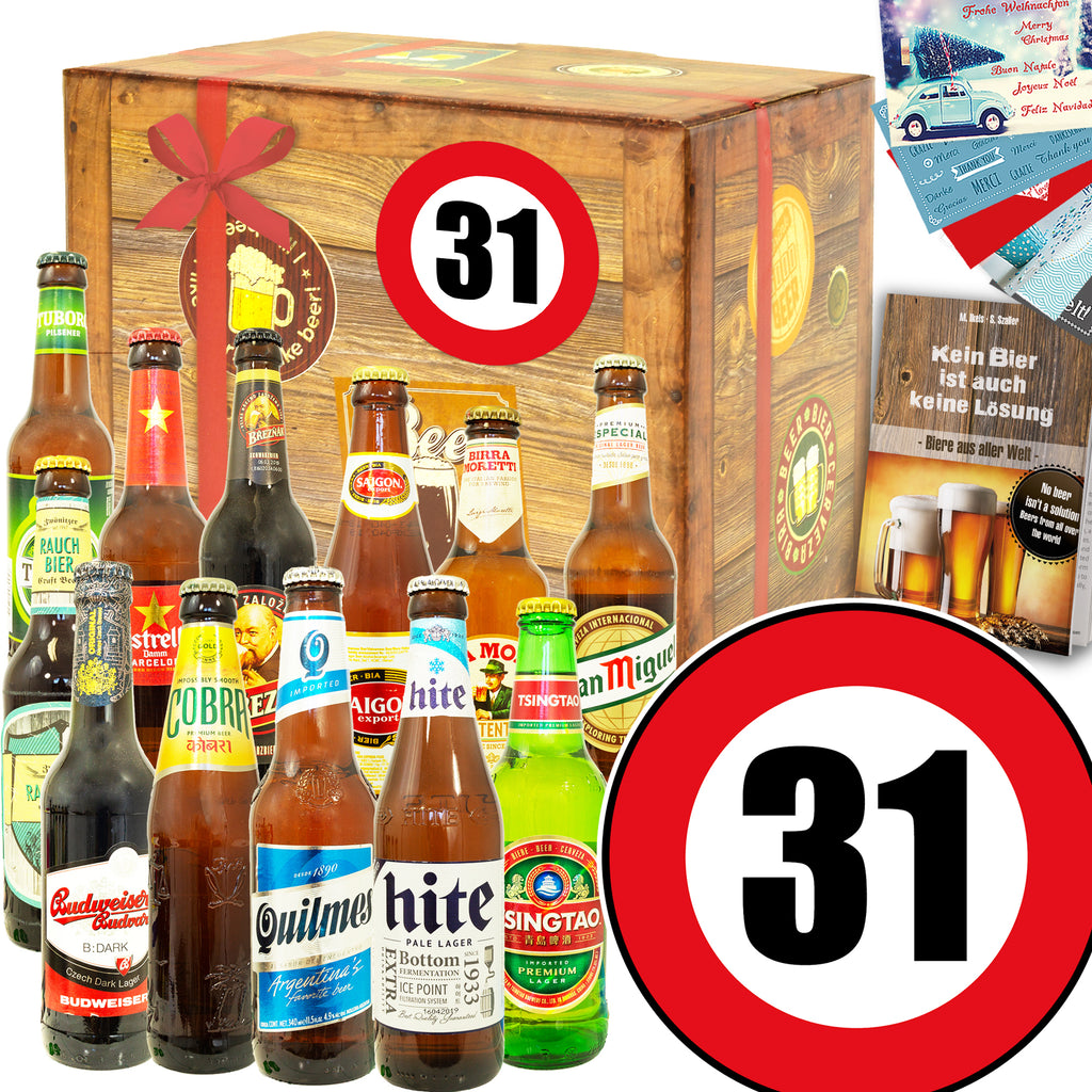 Zahl 31 | 12x Bier International | Geschenkset