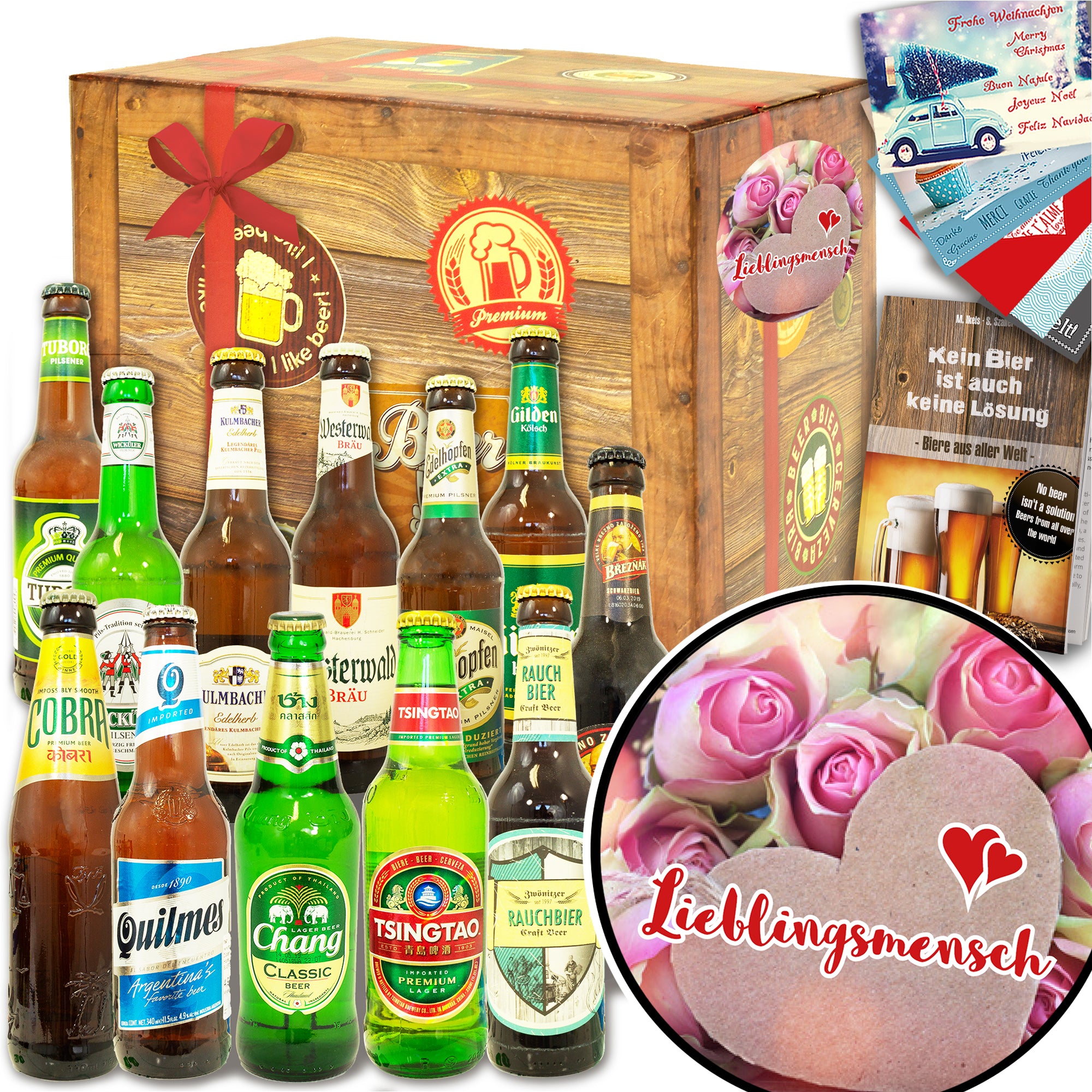 Lieblingsmensch | 12 Flaschen Bier Deutschland und Welt | Geschenk Box