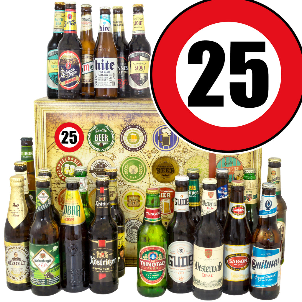Zahl 25 | 24 Spezialitäten Biere Welt und Deutschland | Geschenkkorb