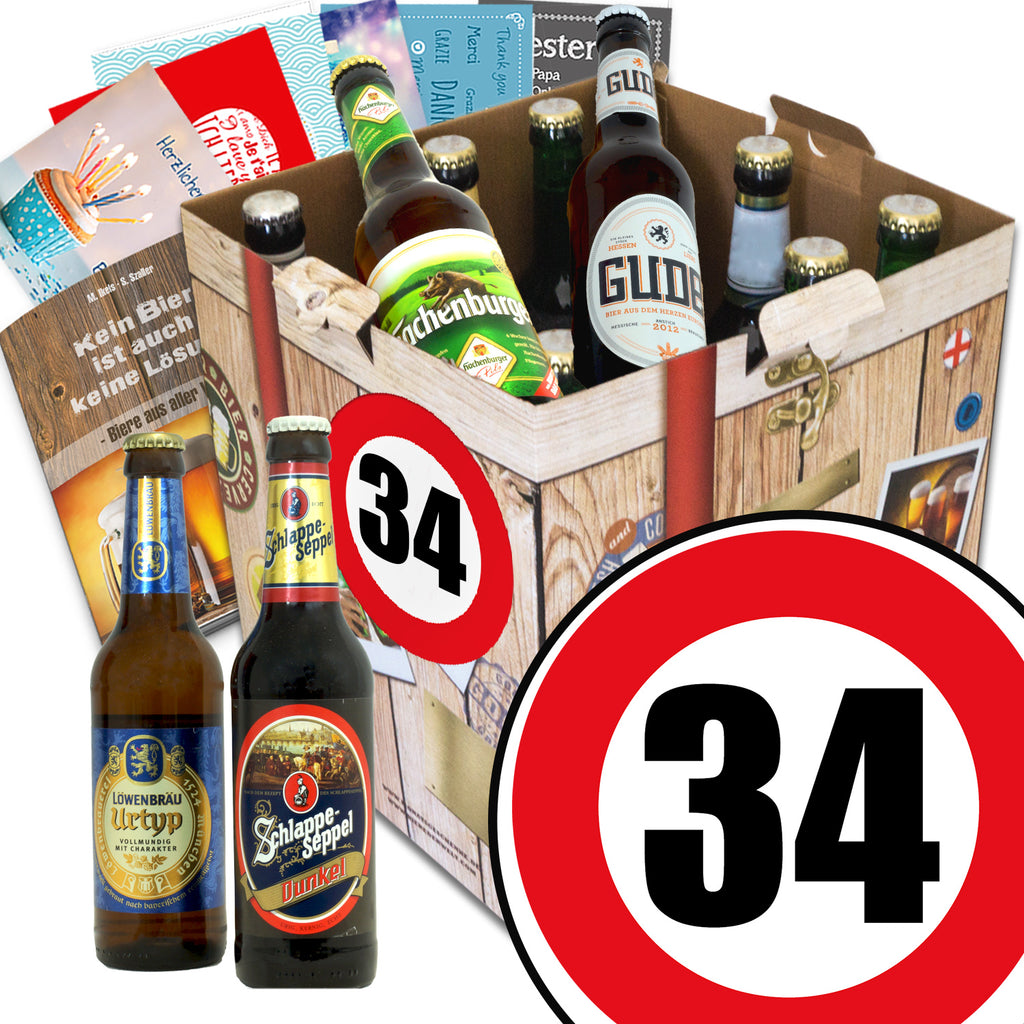 Zahl 34 | 9x Biere Deutschland | Geschenk Box