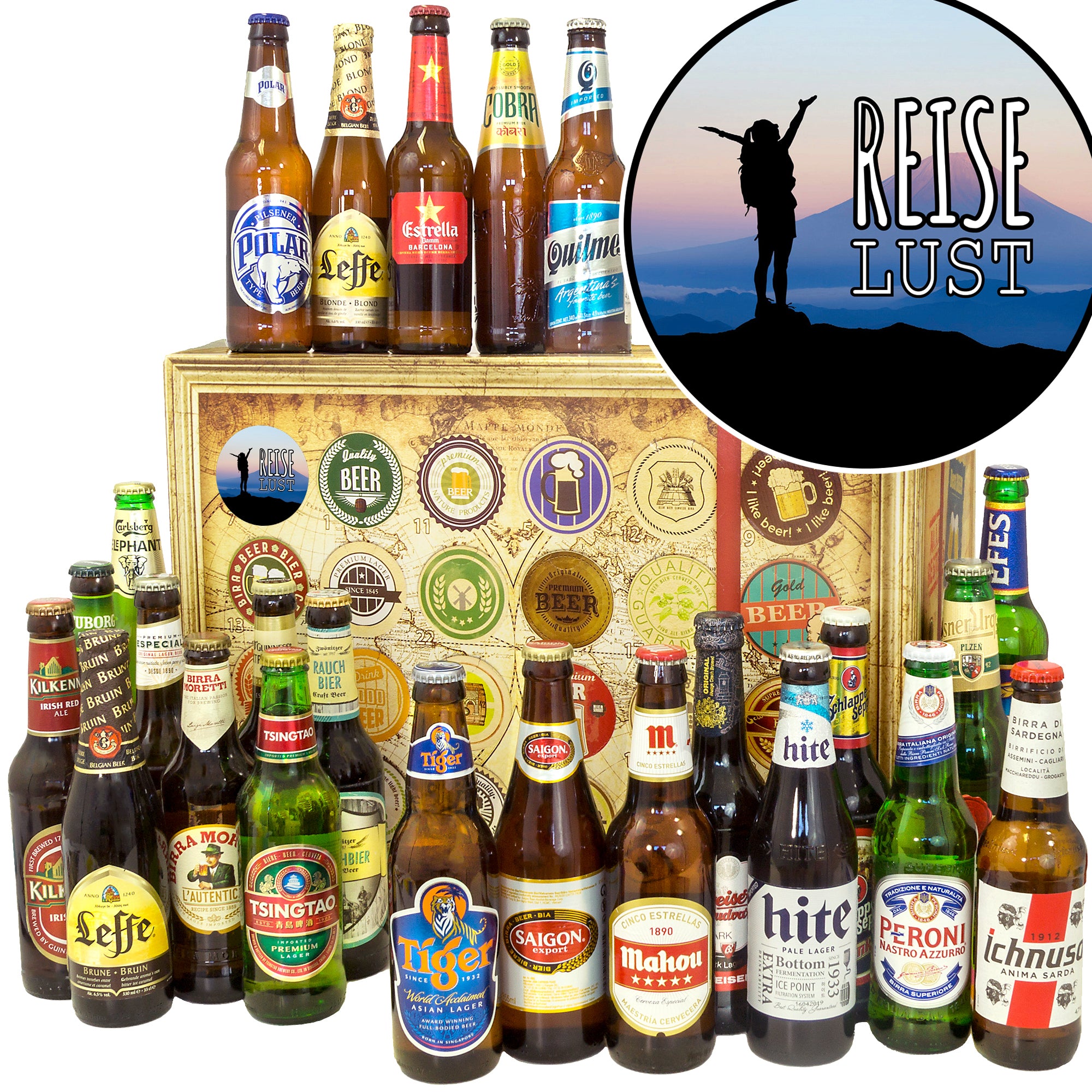Reiselust | 24 Länder Bier Weltreise | Bierbox - monatsgeschenke.de