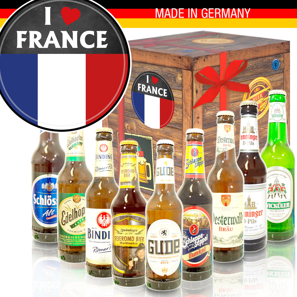 I love France | 9x Biere Deutschland | Geschenkbox