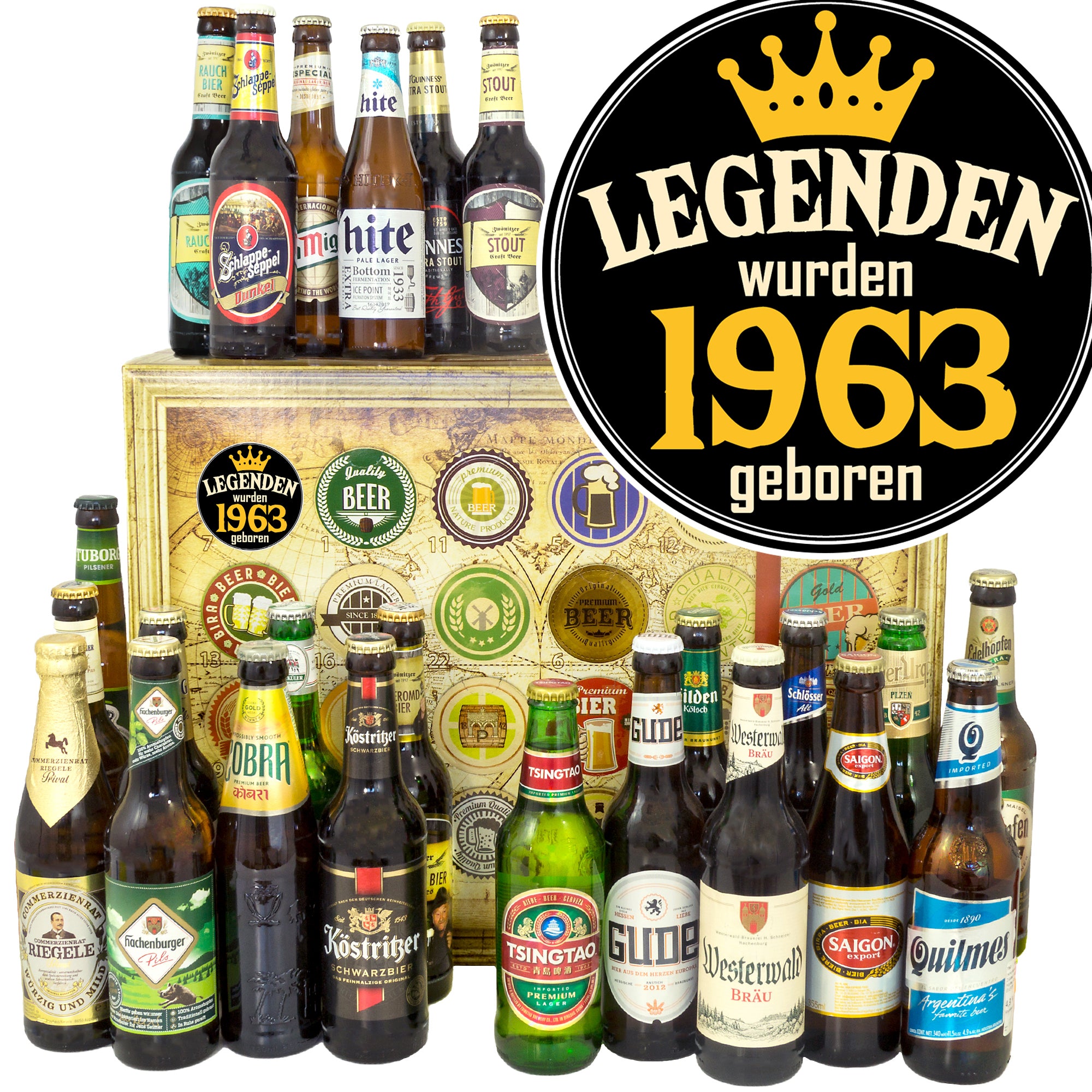 Legenden 1963 | 24 Biersorten Bier aus Welt und Deutschland | Paket