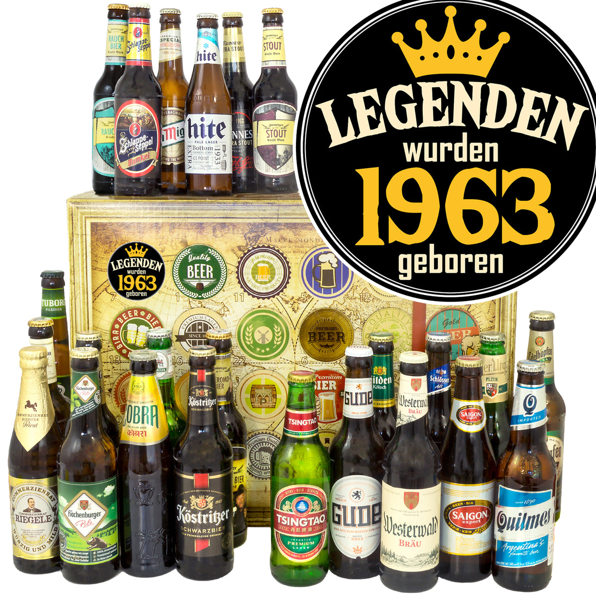 Legenden 1963 | 24 Biersorten Bier aus Welt und Deutschland | Paket