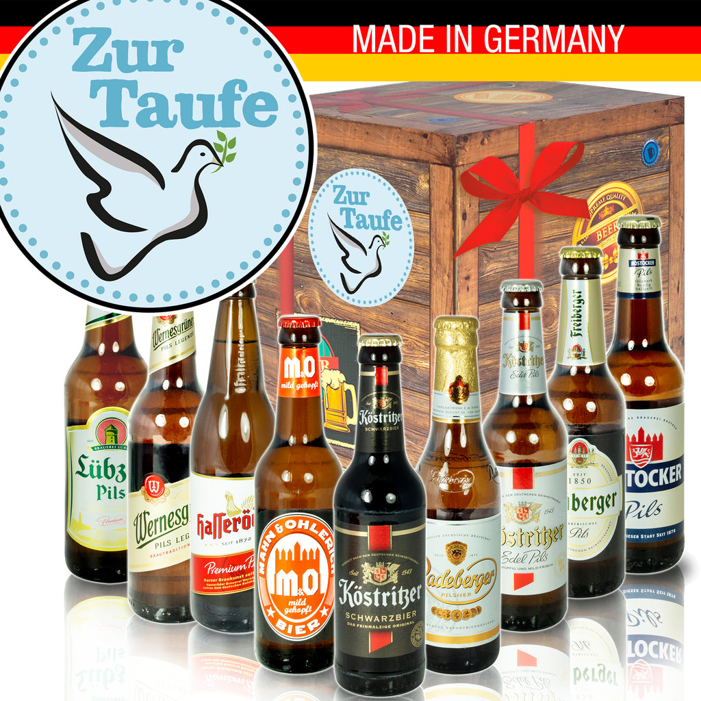 Zur Taufe | 9 Flaschen Ostdeutsche Biere | Bierset