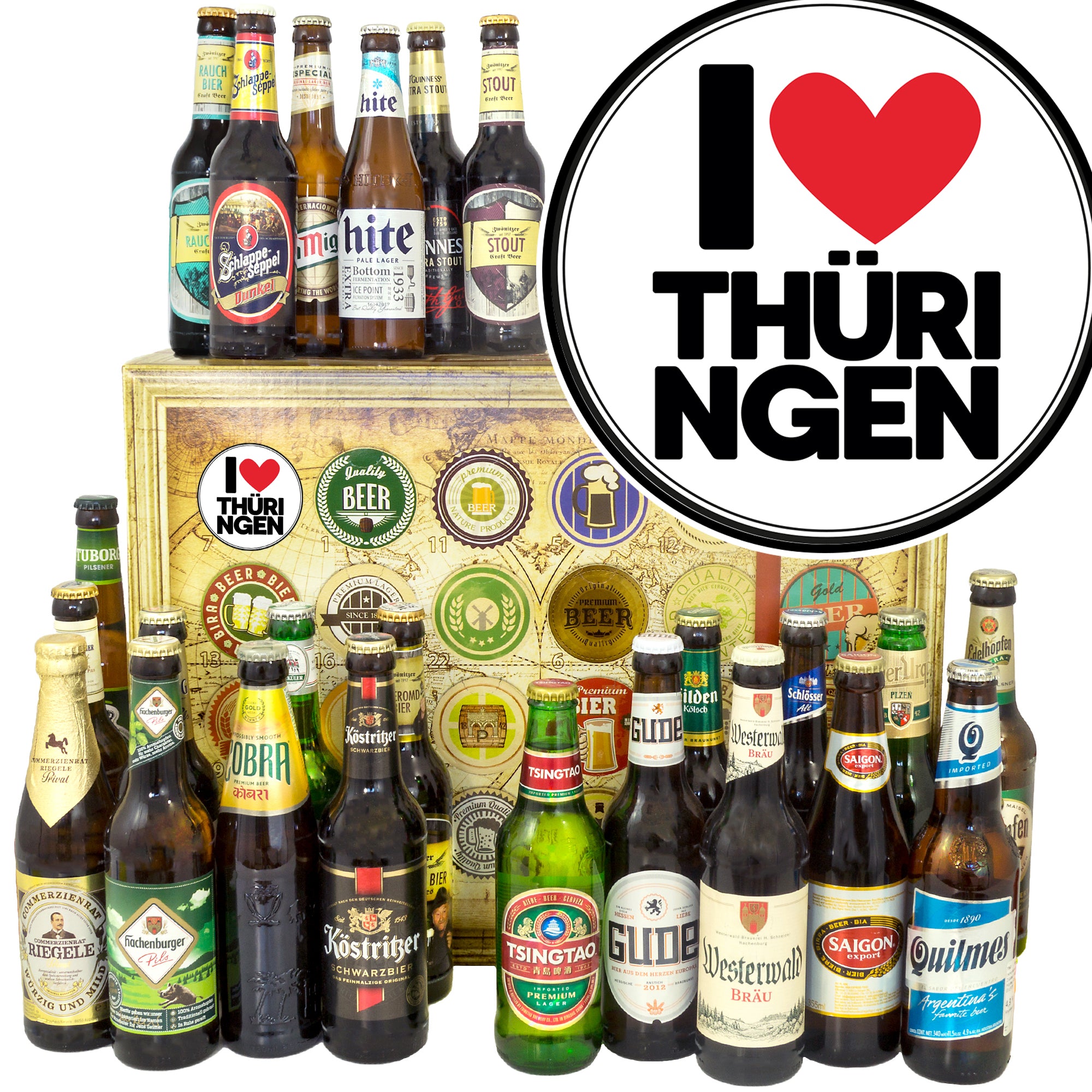 I Love Thüringen | 24 Spezialitäten Bier International und Deutschland | Box