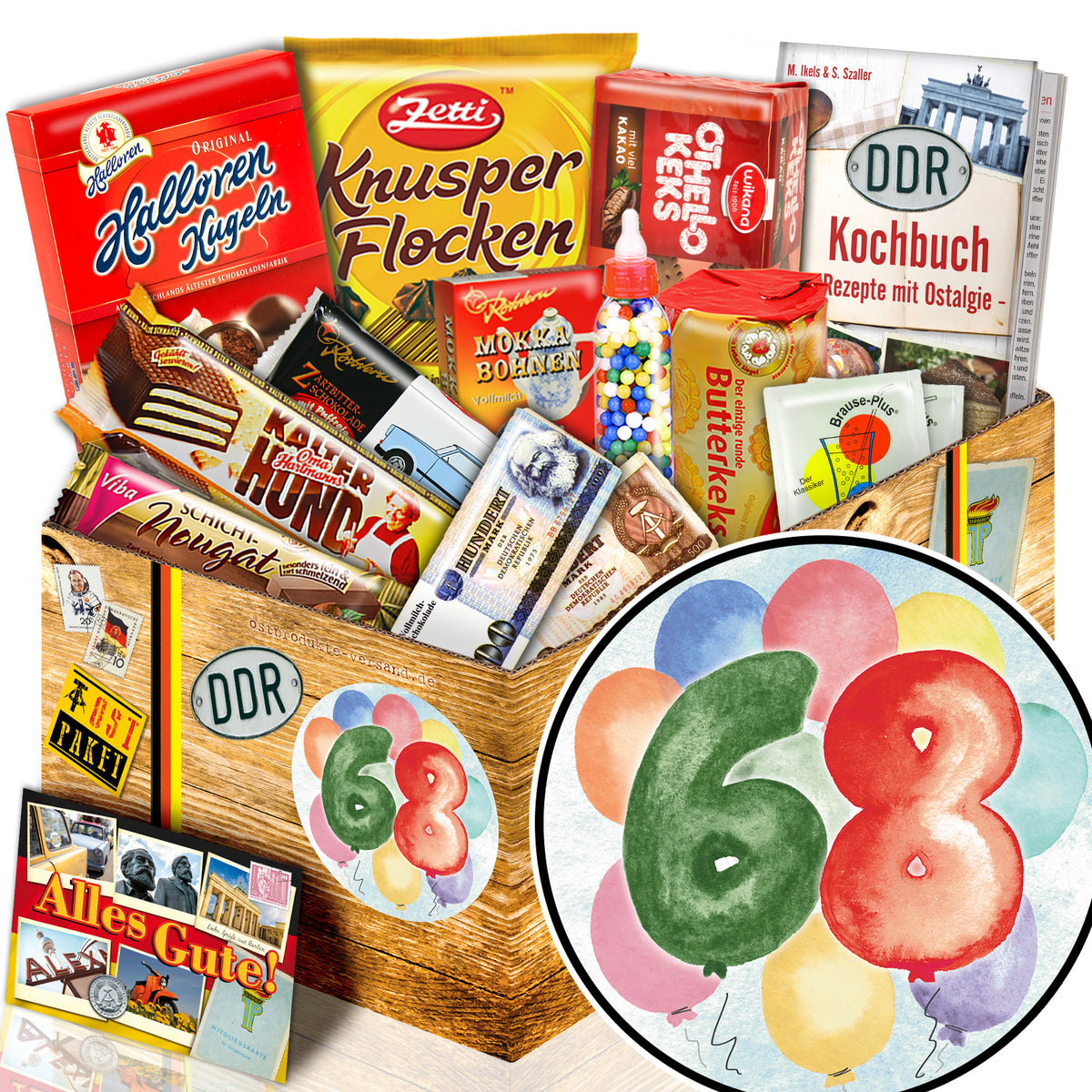 Zahl 68 - Süßigkeiten Set DDR L