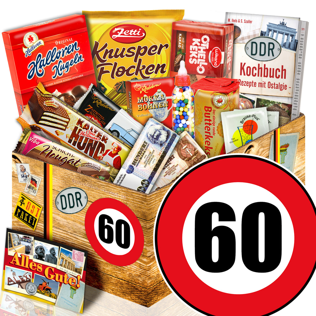 Zahl 60 - Süßigkeiten Set DDR L - monatsgeschenke.de