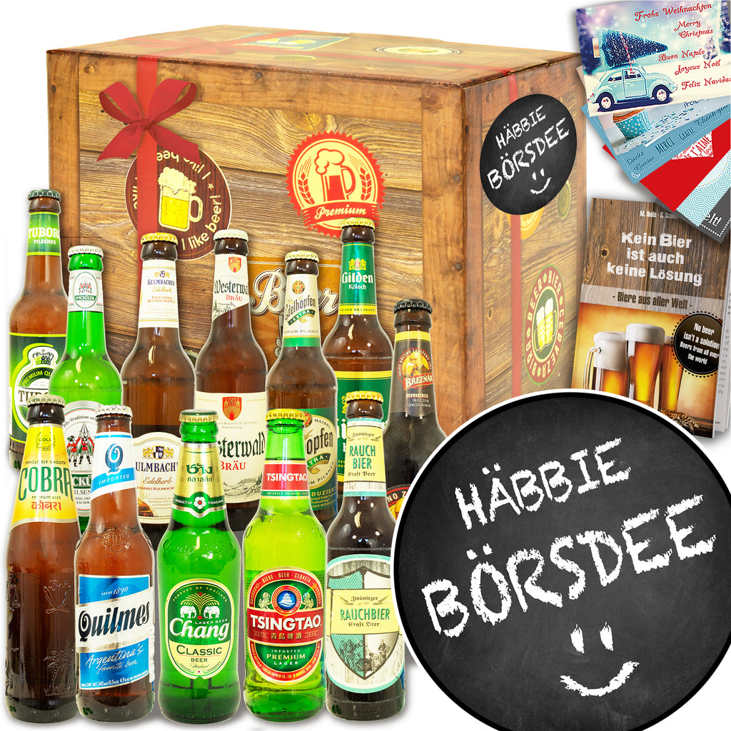 Häbbie Börsdee | 12 Flaschen Bier International und DE | Biertasting
