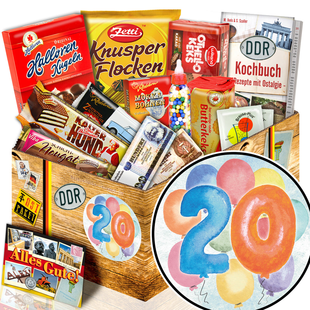 Zahl 20 - Süßigkeiten Set DDR L - monatsgeschenke.de