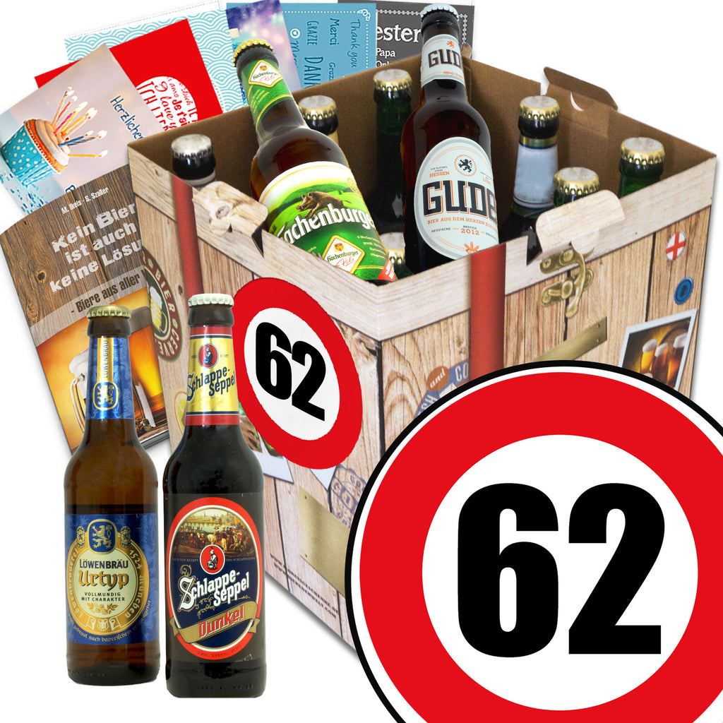 Zahl 62 | 9 Spezialitäten Bier Deutschlandreise | Biergeschenk