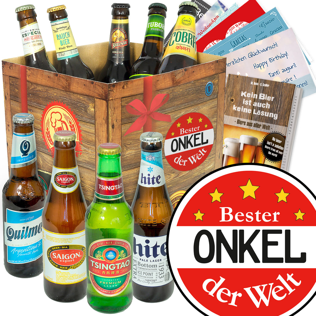 Bester Onkel | 9 Spezialitäten Bier International | Bier Geschenk