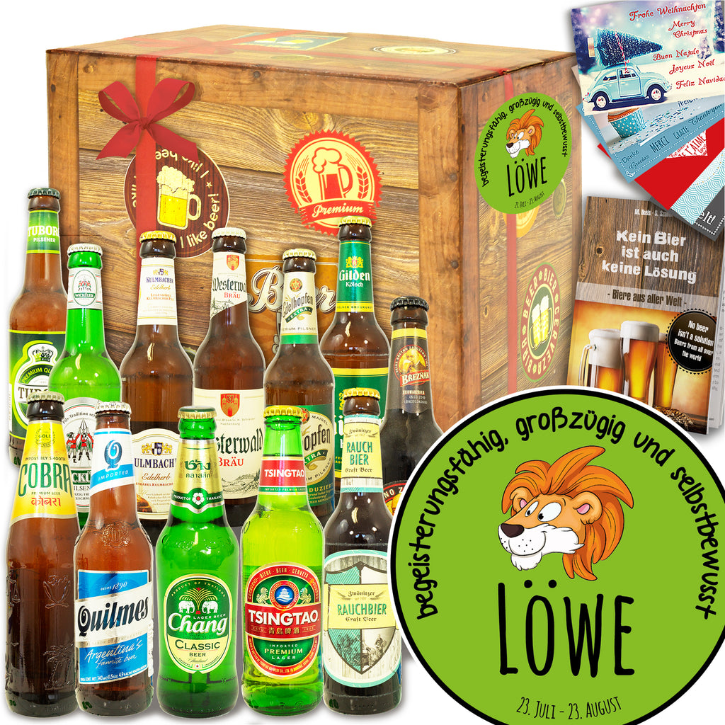 Sternzeichen Löwe | 12 Spezialitäten Biere Welt und Deutschland | Geschenkpaket