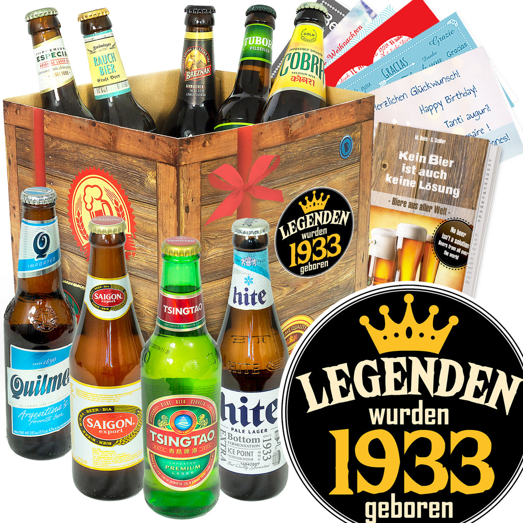 Legenden 1933 | 9x Bier Weltreise | Geschenk Box