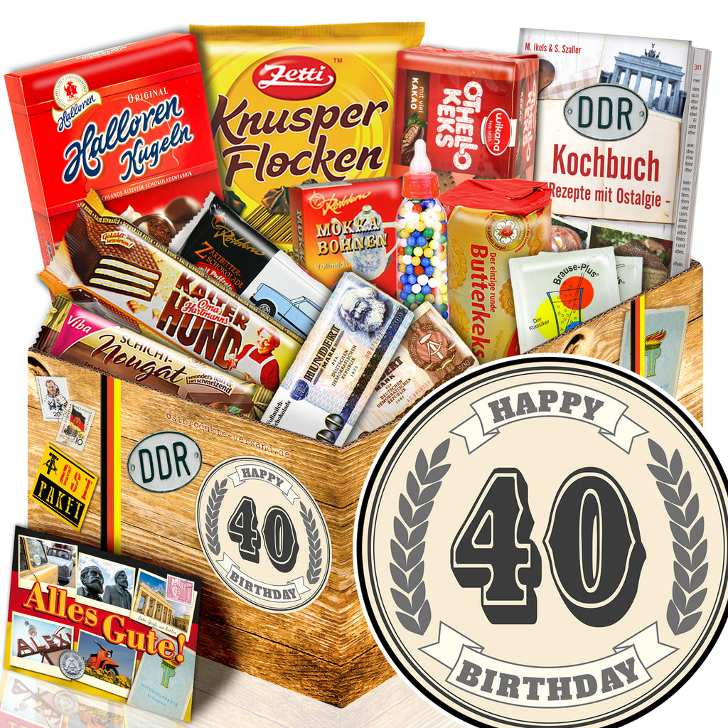 40. Geburtstag - Süßigkeiten Set DDR L - monatsgeschenke.de