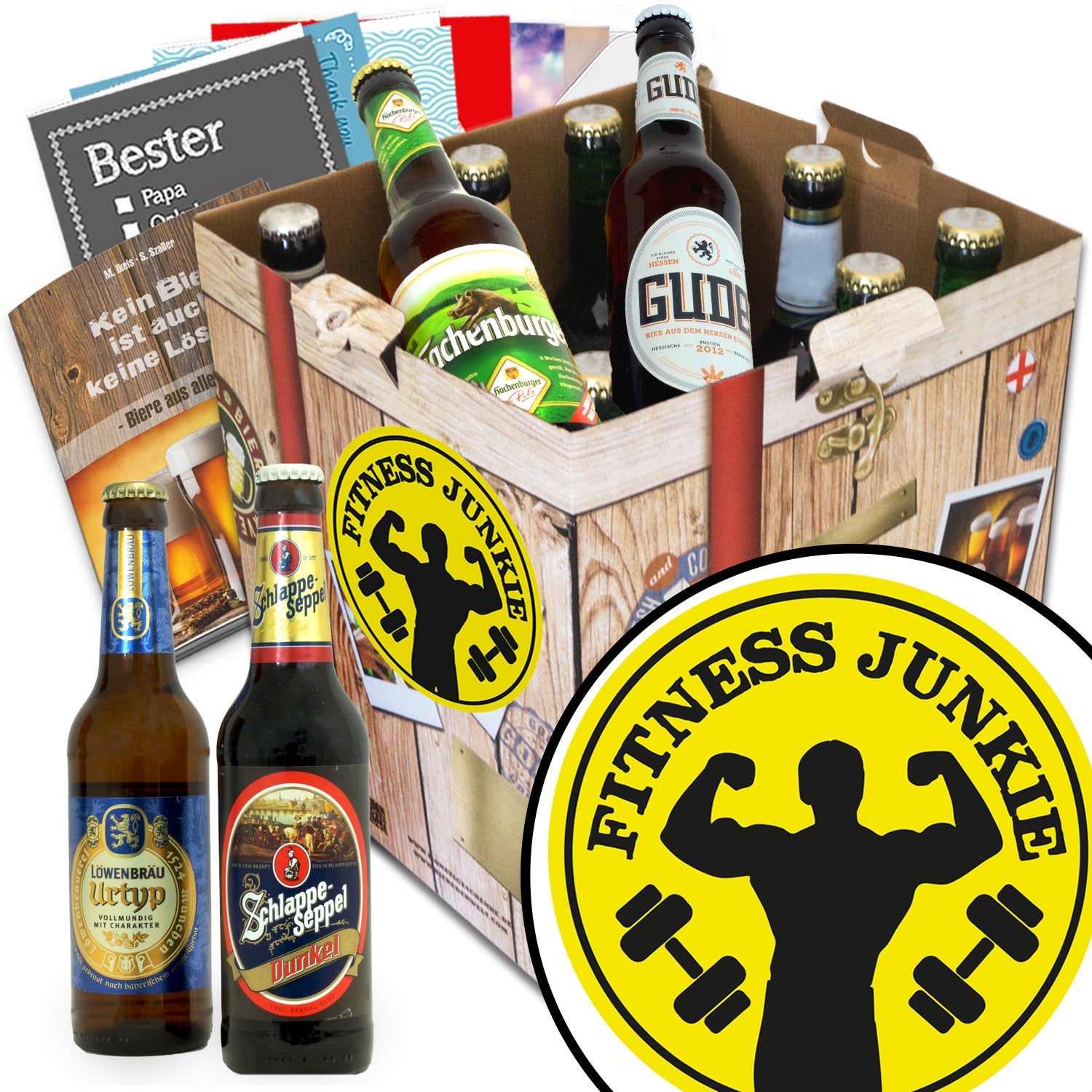 Fitnessjunkie | 9 Flaschen Biere aus Deutschland | Geschenkidee