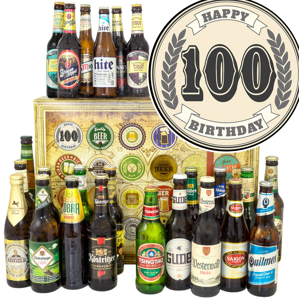 Geburtstag 100 | 24 Biersorten Biere Welt und Deutschland | Bierverkostung