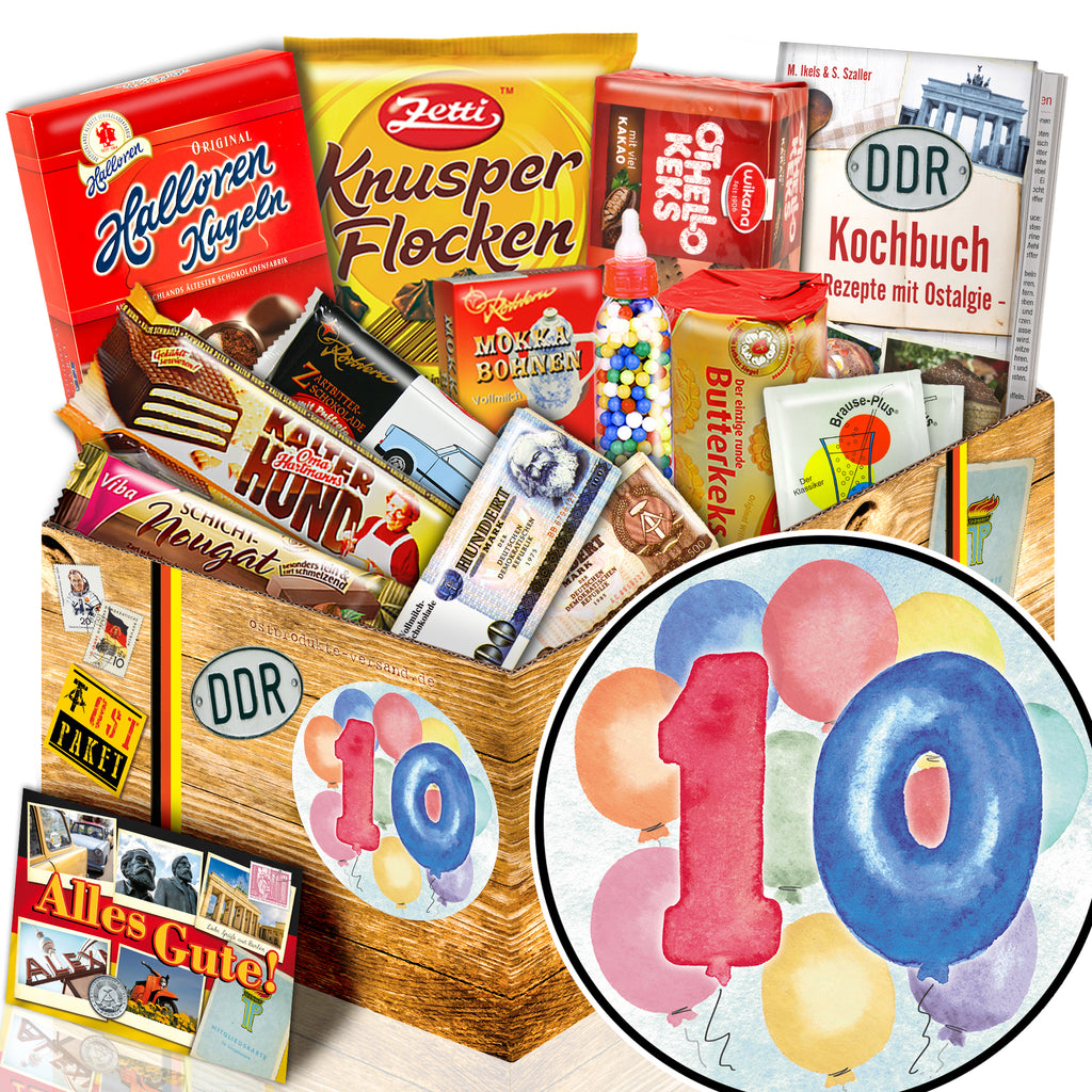 Zahl 10 - Süßigkeiten Set DDR L - monatsgeschenke.de