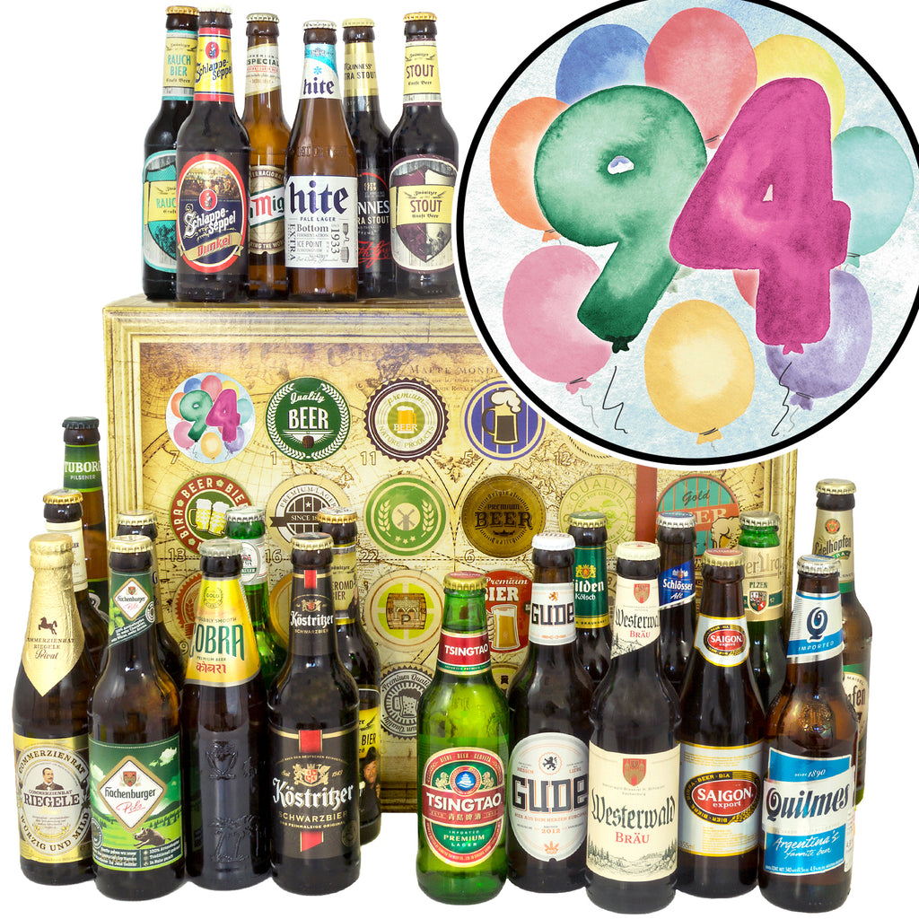Geburtstag 94 | 24 Spezialitäten Bier Deutschland und Welt | Geschenkset