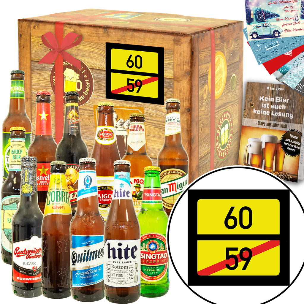 Ortsschild 60 | 12 Spezialitäten Bier aus aller Welt | Bierpaket