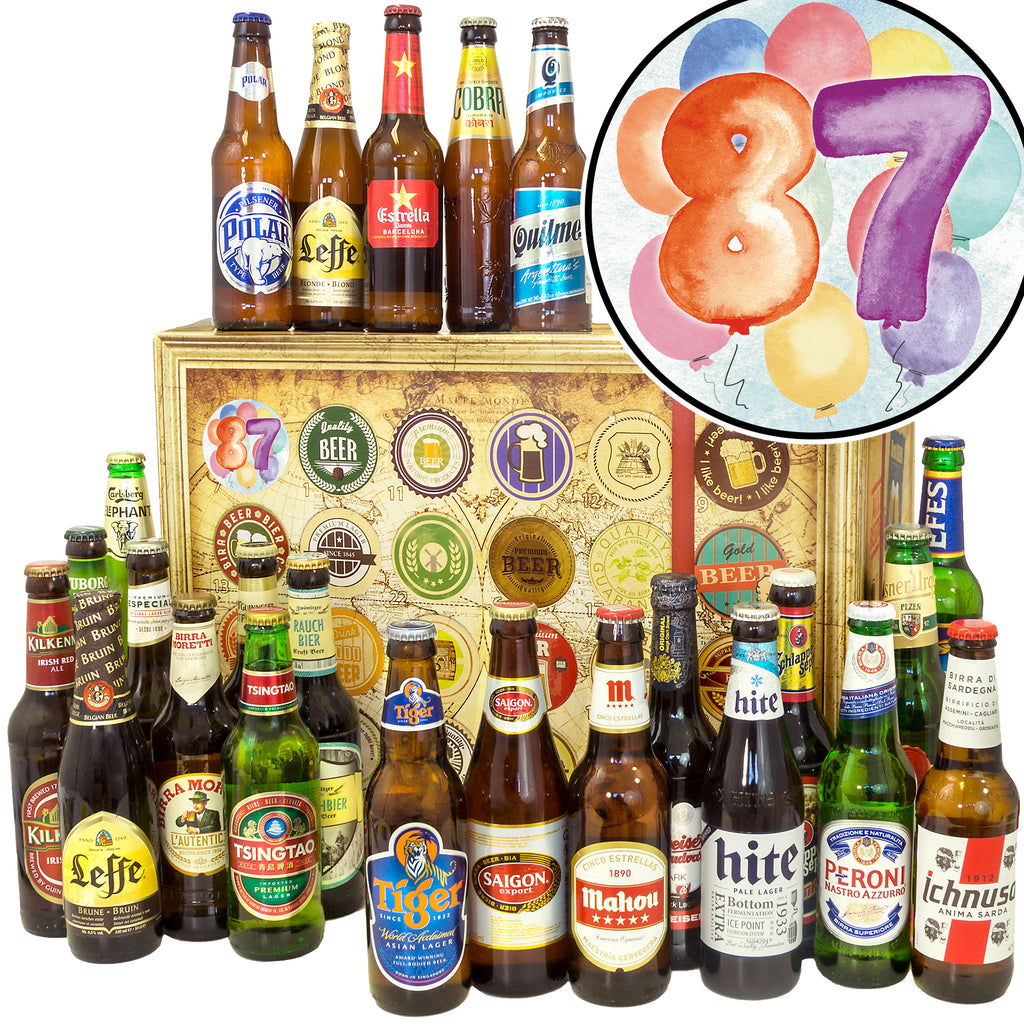 Geburtstag 87 | 24 Länder Bier International | Geschenkidee