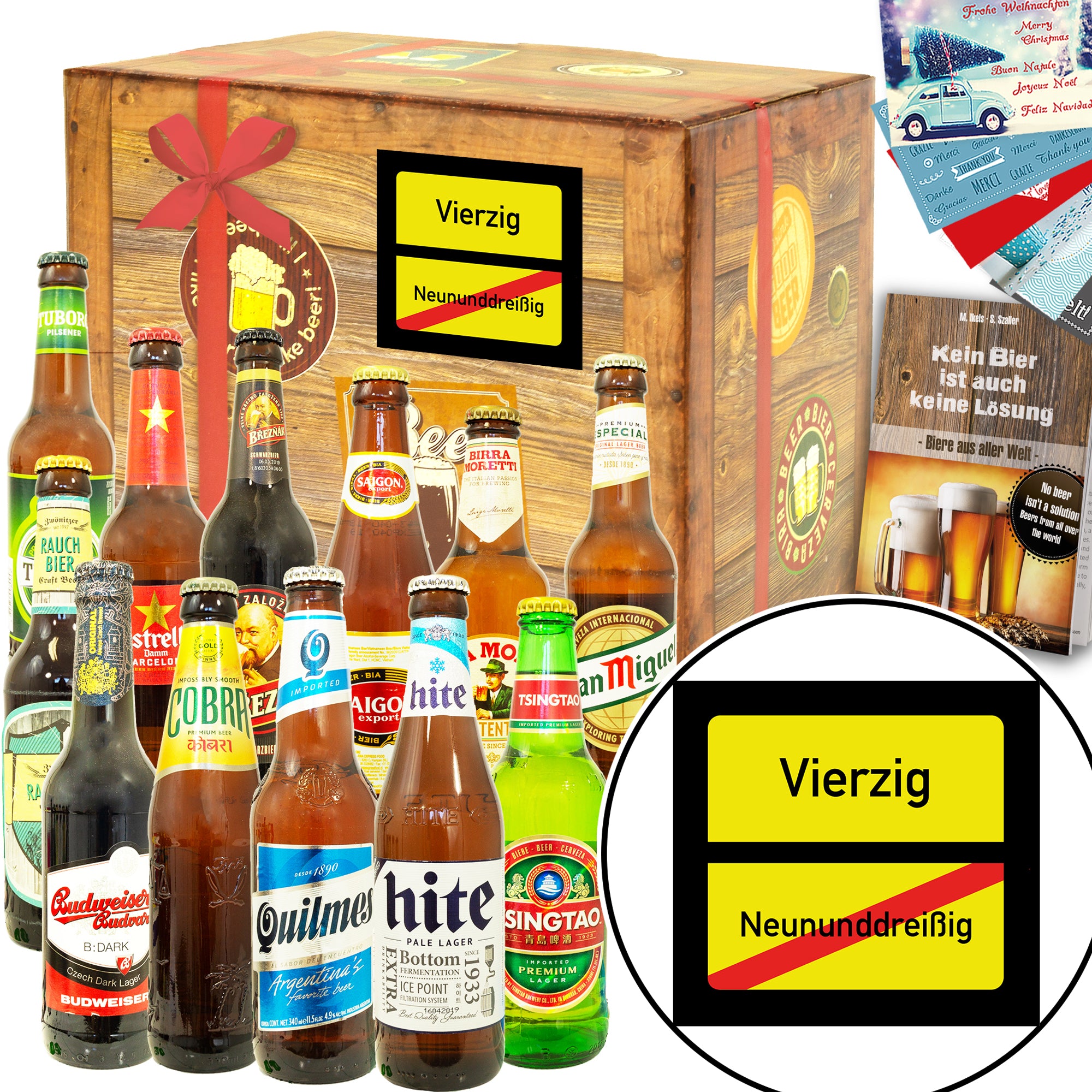 Ortsschild 40 | 12 Spezialitäten Biere der Welt | Bier Geschenk