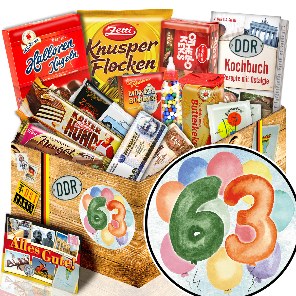Zahl 63 - Süßigkeiten Set DDR L