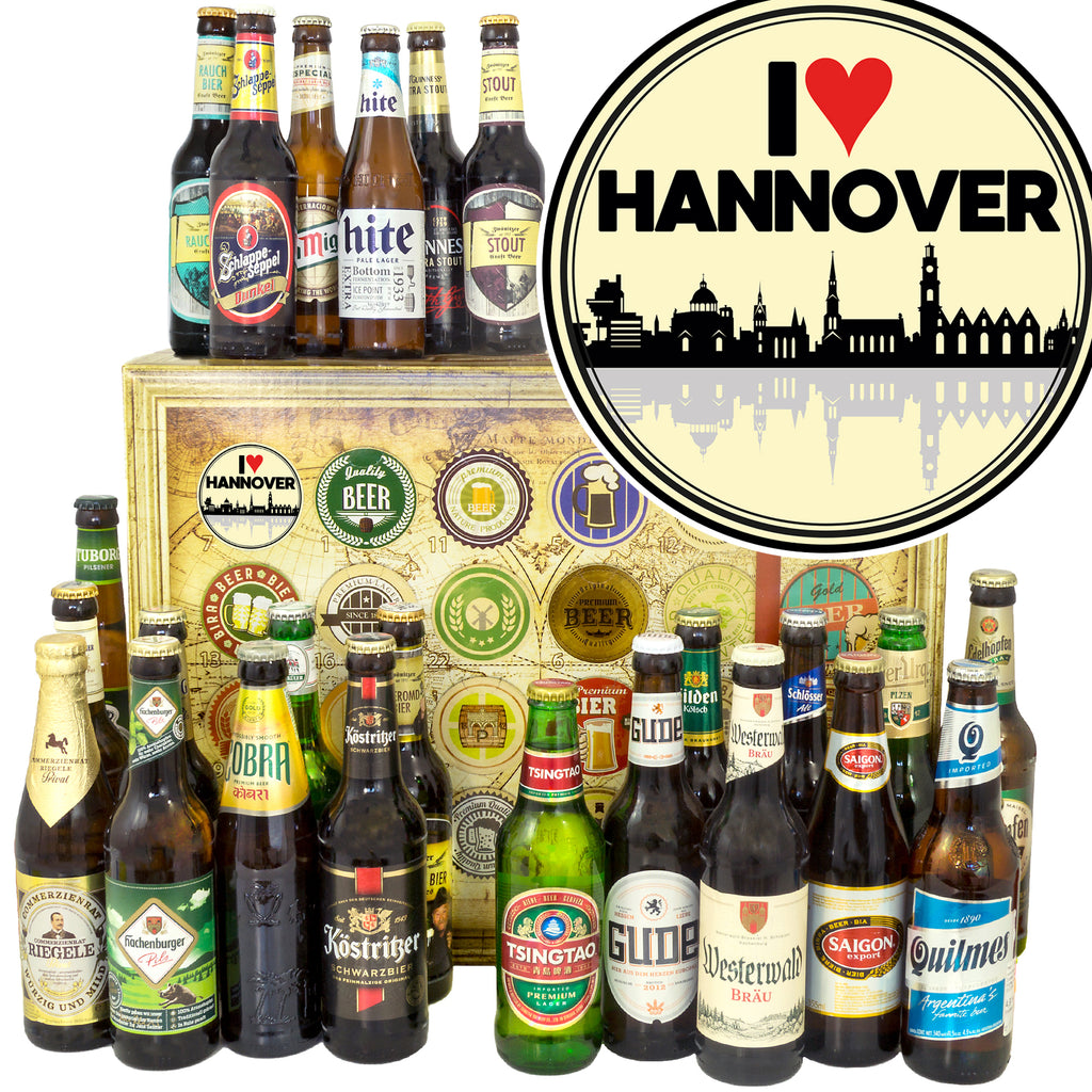 I love Hannover | 24x Biere Welt und Deutschland | Präsent
