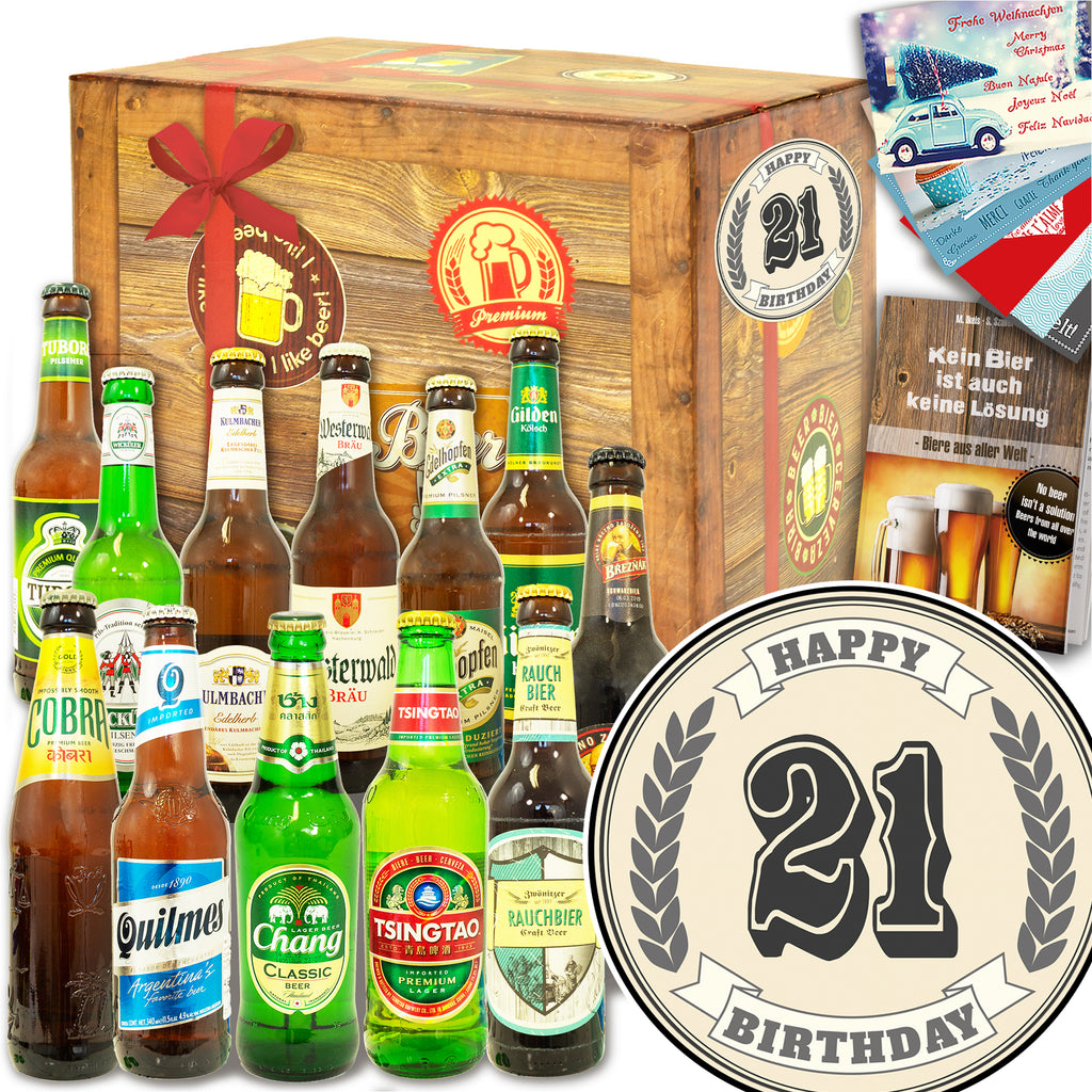 Geburtstag 21 | 12x Biere Welt und Deutschland | Box