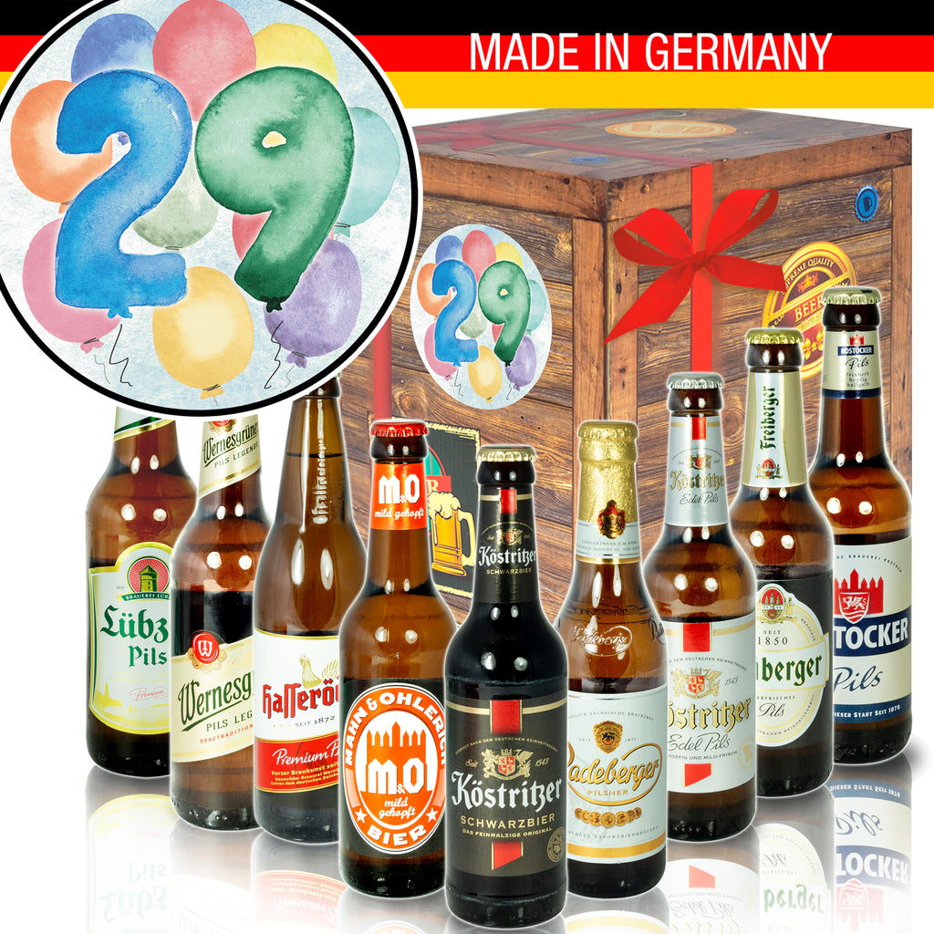 Geburtstag 29 | 9 Flaschen Biere aus Ostdeutschland | Geschenkidee