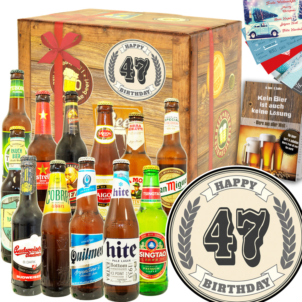 Geburtstag 47 | 12 Spezialitäten Bier International | Biergeschenk