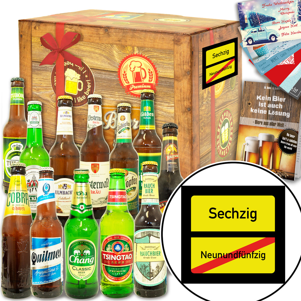 Ortsschild 60 | 12 Flaschen Bier Deutschland und Welt | Bierset