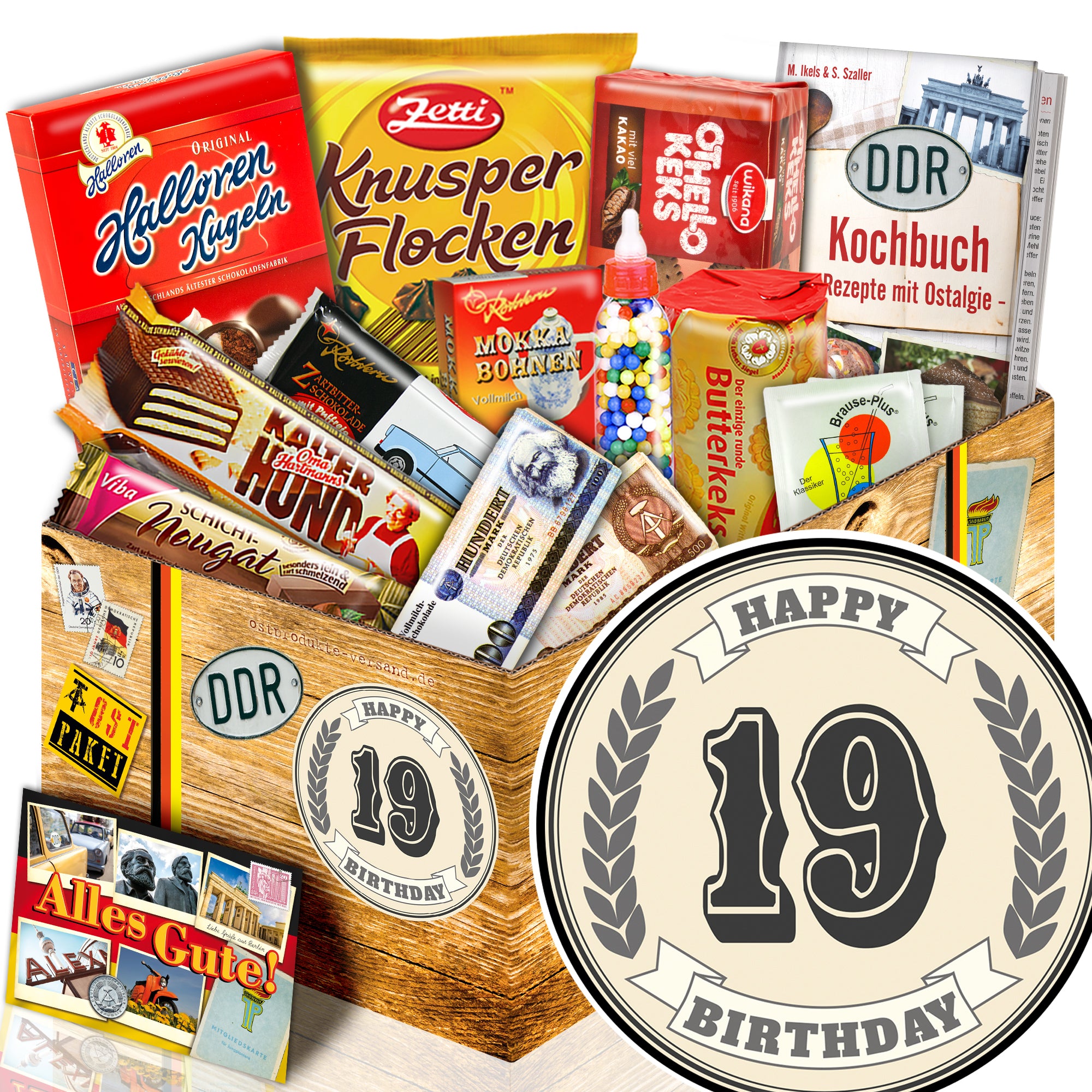 19 Zahl - Süßigkeiten Set DDR L - monatsgeschenke.de