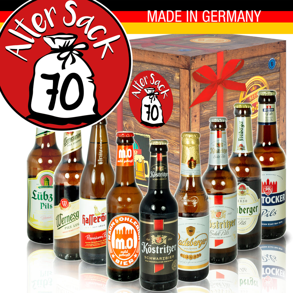 Alter Sack 70 | 9 Flaschen Biere Ostdeutsch | Geschenkset