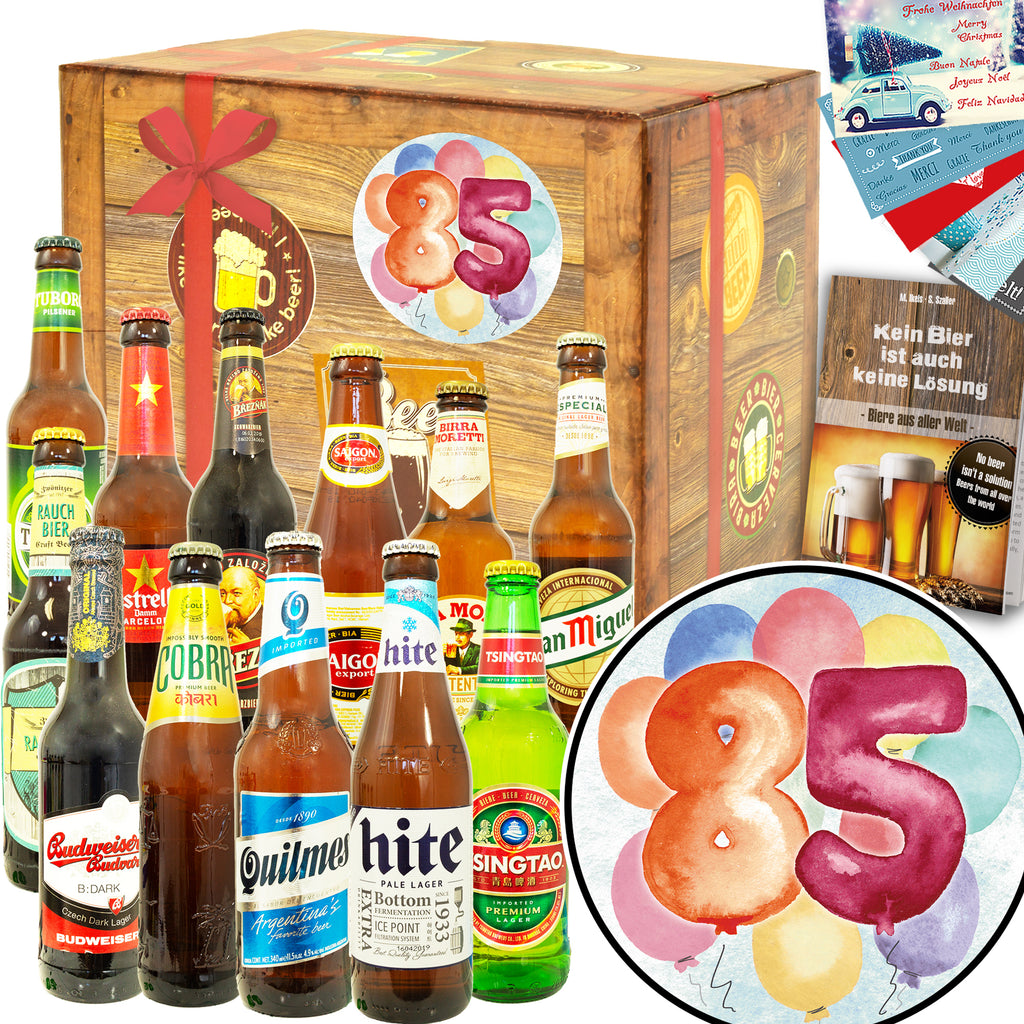 Geburtstag 85 | 12 Spezialitäten Biere der Welt | Box