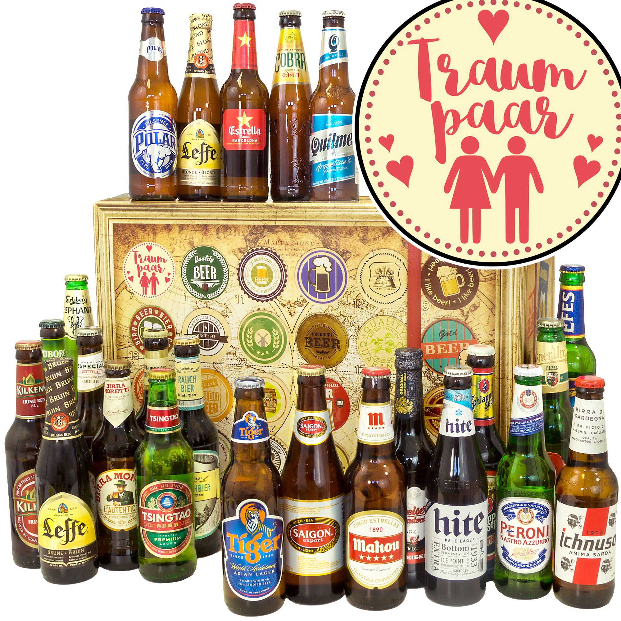 Traumpaar | 24 Länder Bier aus aller Welt | Probierpaket - monatsgeschenke.de
