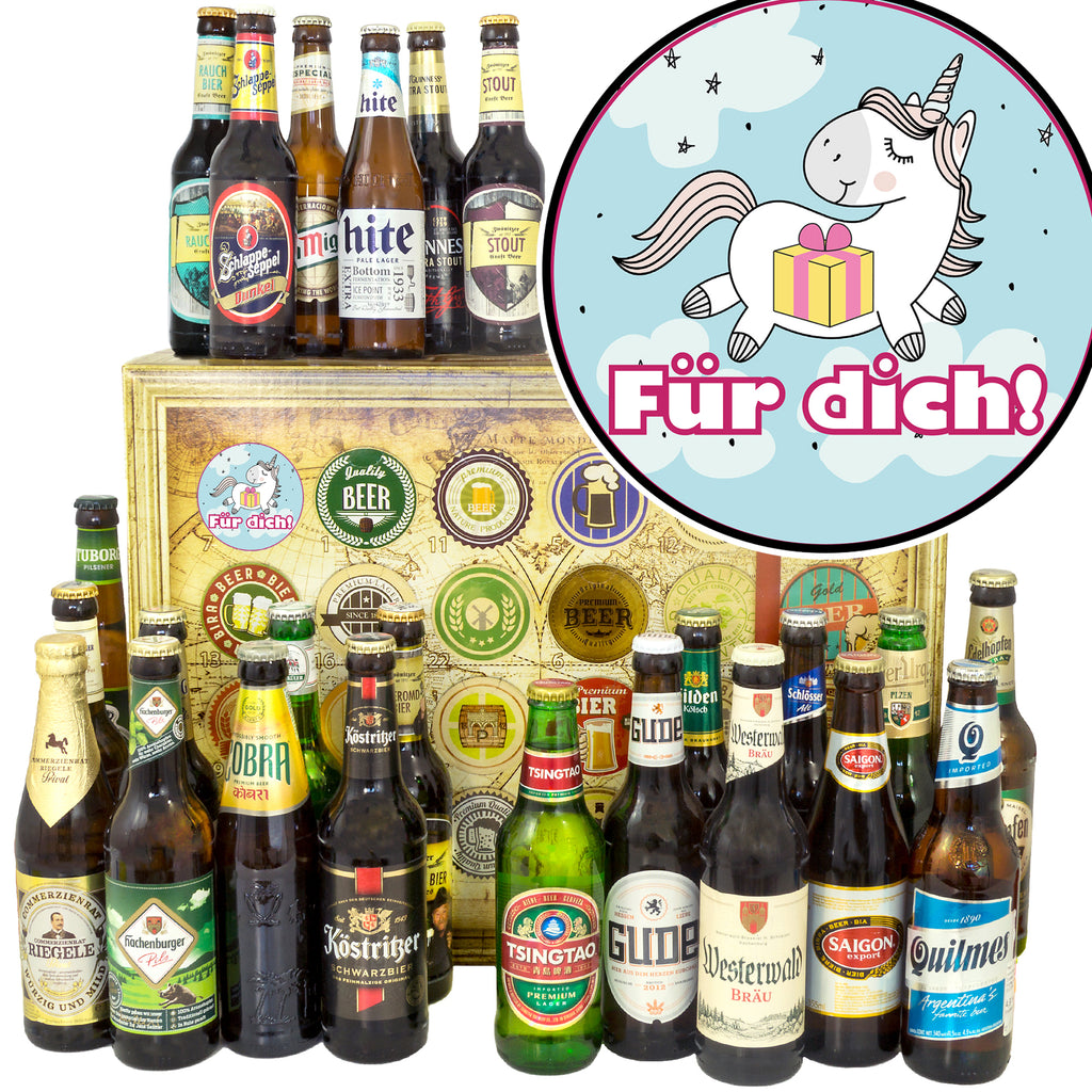Für Dich (mit Einhorn) | 24 Spezialitäten Biere Welt und Deutschland | Bierverkostung
