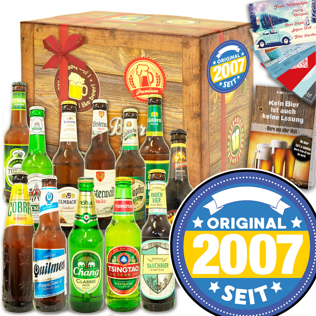 Original seit 2007 | 12 Flaschen Bier aus der Welt und Deutschland | Bierpaket