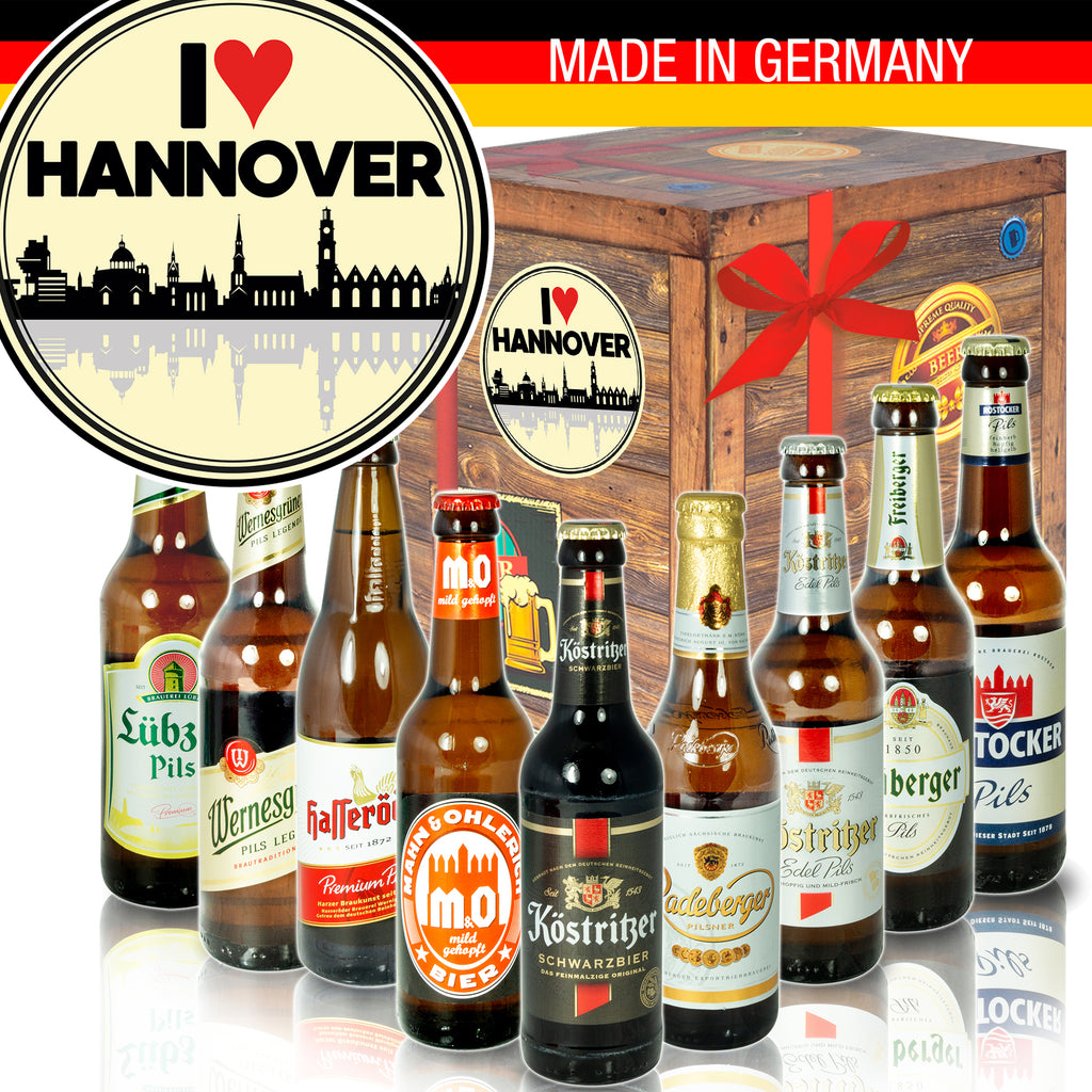 I love Hannover | 9 Flaschen Ostdeutsche Biere | Paket