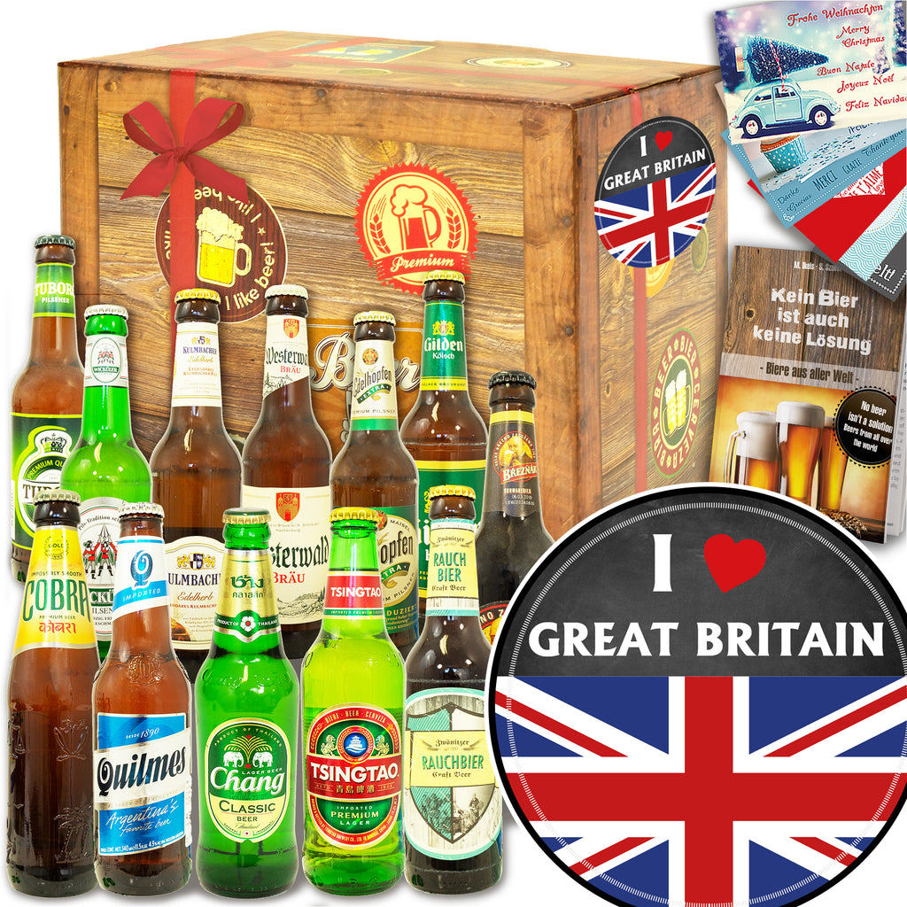 I love Great Britain | 12x Biere Welt und Deutschland | Geschenkpaket