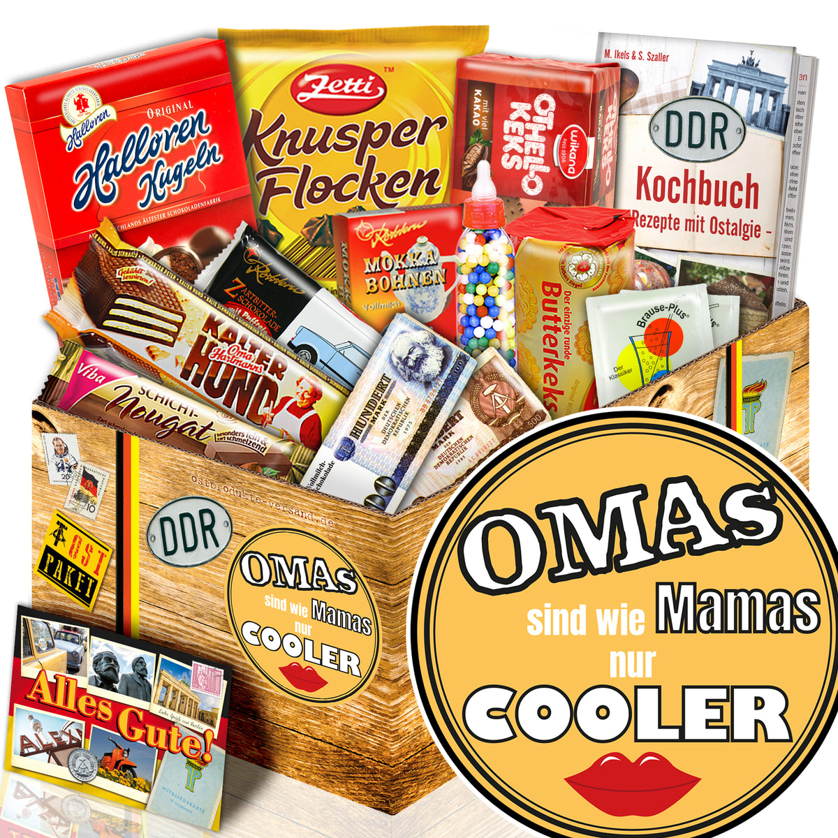 Omas sind wie Mamas nur cooler - Süßigkeiten Set DDR L
