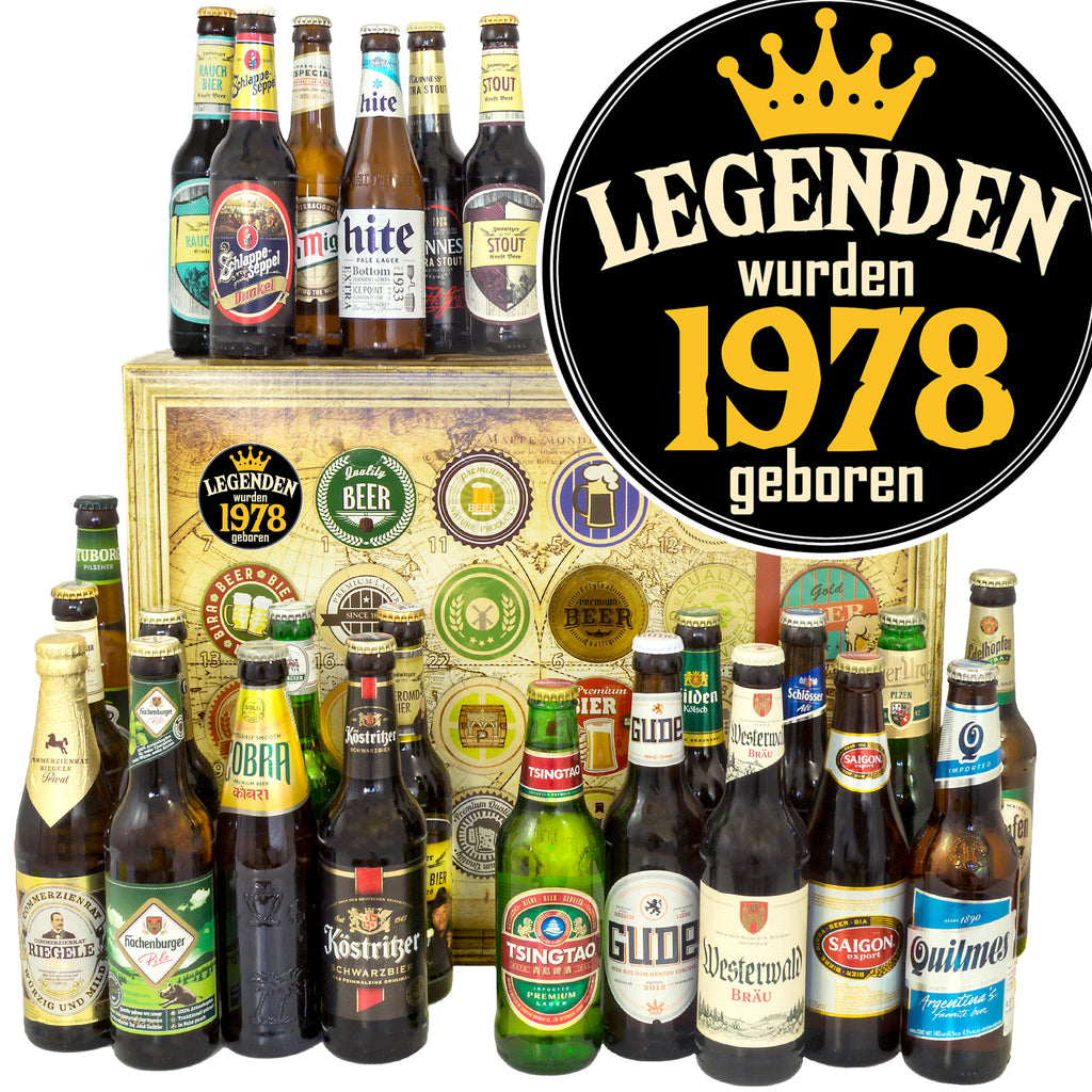Legenden 1978 | 24 Biersorten Bier aus Welt und Deutschland | Biergeschenk